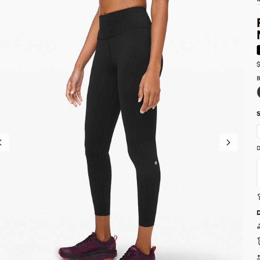 Lululemon Fast and Free Leggings 25"